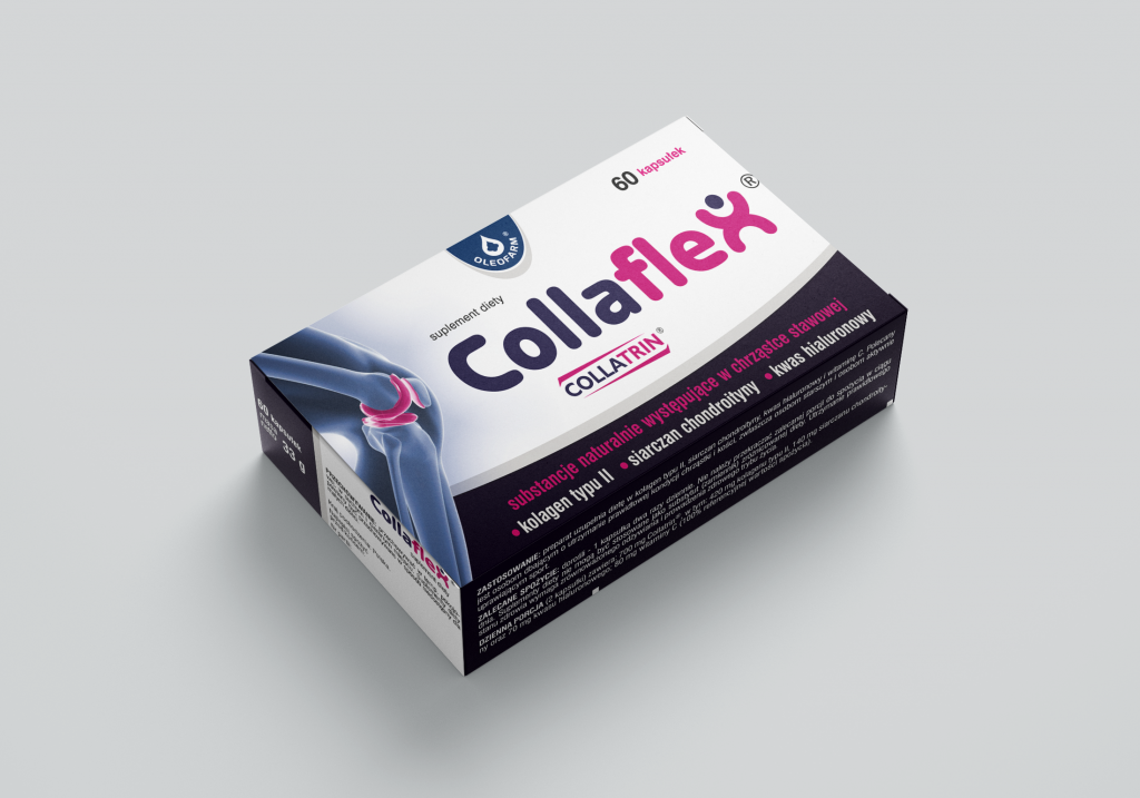 opakowanie Collaflex - opracowanie technologiczne (DtP) – tłoczenie. lakier efektowy