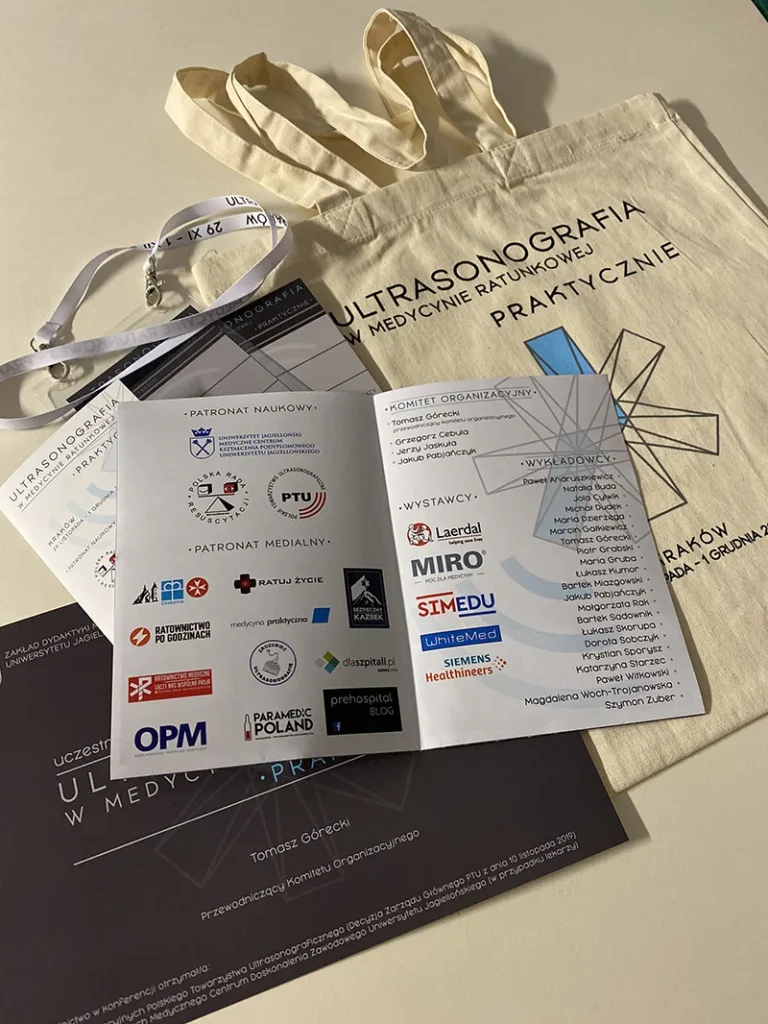 Zestaw eventowy: torba, ulotki, smycz, identyfikator